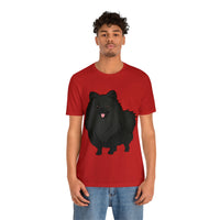 Black Pomeranian Unisex Jersey Short Sleeve Tee, S - 3XL, 16 Colors, Cotton, Light Fabric, FREE Shipping, Made in USA!!