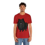 Black Pomeranian Unisex Jersey Short Sleeve Tee, S - 3XL, 16 Colors, Cotton, Light Fabric, FREE Shipping, Made in USA!!