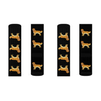 Golden Retriever Sublimation Socks, 3 Sizes, Polyester/Spandex, Ribbed Tube, Cushioned Bottoms, FREE Shipping, Made in USA!!