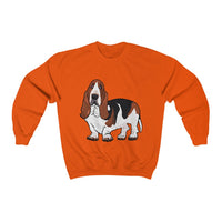 Basset Hound Unisex Heavy Blend™ Crewneck Sweatshirt, Cotton & Polyester, S - 5XL, 12 Colors, FREE Shipping, Made in USA!!