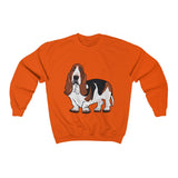 Basset Hound Unisex Heavy Blend™ Crewneck Sweatshirt, Cotton & Polyester, S - 5XL, 12 Colors, FREE Shipping, Made in USA!!