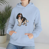 Tricolor Cavalier King Charles Spaniel Unisex Heavy Blend Hooded Sweatshirt, S - 5XL, 12 Colors, FREE Shipping, Made in Usa!!