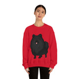 Black Pomeranian Unisex Heavy Blend™ Crewneck Sweatshirt, S - 3XL; 4 Colors; Cotton/Polyester; Medium Heavy Fabric; FREE Shipping; Made in USA!!