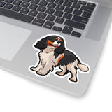 Tricolor Cavalier King Charles Spaniel Kiss-Cut Stickers