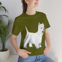 West Highland White Terrier Unisex Jersey Short Sleeve Tee, S - 3XL, Cotton, Light Fabric, FREE Shipping, Made in USA!!