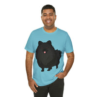 Black Pomeranian Unisex Jersey Short Sleeve Tee, S - 3XL, 16 Colors, Cotton, Light Fabric, FREE Shipping, Made in USA!!