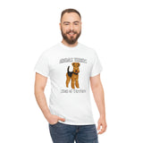 Airedale Terrier Unisex Heavy Cotton Tee, S - 5XL, 14 Colors, Light Fabric, FREE Shipping, Made in USA!!