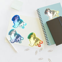 Tricolor Cavalier King Charles Spaniel Sticker Sheets, Water Resistant Vinyl, FREE Shipping, Made in USA!!