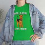 Airedale Terrier Unisex Heavy Cotton Tee, S - 5XL, 14 Colors, Light Fabric, FREE Shipping, Made in USA!!