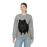 Black Pomeranian Unisex Heavy Blend™ Crewneck Sweatshirt, S - 3XL; 4 Colors; Cotton/Polyester; Medium Heavy Fabric; FREE Shipping; Made in USA!!