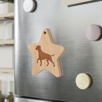 Rhodesian Ridgeback Wooden Ornaments, 6 Shapes, Solid Wood, Magnetic Back, Comes with Red Ribbon, FREE Shipping, Made in USA!!