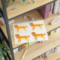 Golden Retriever Sticker Sheets, 2 Image Sizes, 3 Image Surfaces, Water Resistant Vinyl, FREE Shipping, Made in USA!!