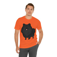Black Pomeranian Unisex Jersey Short Sleeve Tee, S - 3XL, 16 Colors, Cotton, Light Fabric, FREE Shipping, Made in USA!!