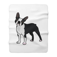Boston Terrier Sherpa Fleece Blanket, 2 Sizes, Polyester, FREE Shipping, Made in USA!!