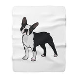Boston Terrier Sherpa Fleece Blanket, 2 Sizes, Polyester, FREE Shipping, Made in USA!!
