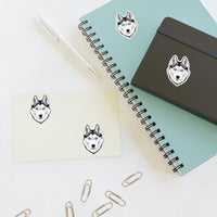 Siberian Husky Sticker Sheets, 2 Image Sizes, 3 Image Surfaces, Water Resistant Vinyl, FREE Shipping, Made in USA!!