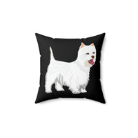 West Highland White Terrier Spun Polyester Square Pillow, 4 Sizes, Polyester Cover and Pillow, FREE Shipping, Made in USA!!