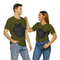 Black Pomeranian Unisex Jersey Short Sleeve Tee, S - 3XL, 16 Colors, Cotton, Light Fabric, FREE Shipping, Made in USA!!