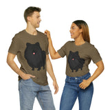 Black Pomeranian Unisex Jersey Short Sleeve Tee, S - 3XL, 16 Colors, Cotton, Light Fabric, FREE Shipping, Made in USA!!