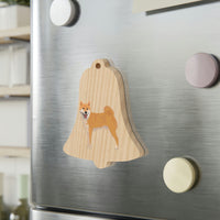 Shiba Inu Wooden Ornaments, 6 Shapes, Solid Wood, Magnetic Back, Comes with Red Ribbon, FREE Shipping, Made in USA!!