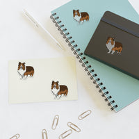 Shetland Sheepdog Sticker Sheets, 2 Image Sizes, 3 Image Surfaces, Water Resistant Vinyl, FREE Shipping, Made in USA!!