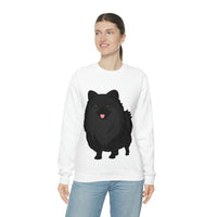 Black Pomeranian Unisex Heavy Blend™ Crewneck Sweatshirt, S - 3XL; 4 Colors; Cotton/Polyester; Medium Heavy Fabric; FREE Shipping; Made in USA!!