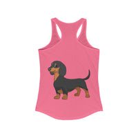 Dachshund  Women's Ideal Racerback Tank, XS - 2XL, 8 Colors, Soft Cotton/Polyester, Extra Light Fabric, FREE Shipping, Made in USA!!
