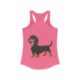 Dachshund  Women's Ideal Racerback Tank, XS - 2XL, 8 Colors, Soft Cotton/Polyester, Extra Light Fabric, FREE Shipping, Made in USA!!