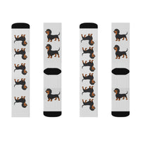 Dachshund Sublimation Socks, 3 Sizes, Polyester/Acrylic/Nylon/Spandex, FREE Shipping, Made in USA!!