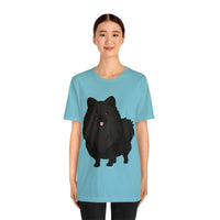 Black Pomeranian Unisex Jersey Short Sleeve Tee, S - 3XL, 16 Colors, Cotton, Light Fabric, FREE Shipping, Made in USA!!