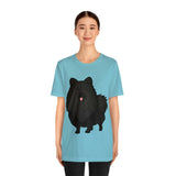 Black Pomeranian Unisex Jersey Short Sleeve Tee, S - 3XL, 16 Colors, Cotton, Light Fabric, FREE Shipping, Made in USA!!