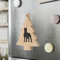 Cane Corso Wooden Christmas Ornaments, Solid Wood, 6 Shapes, Magnetic Back, Comes with Ribbon, Made in the USA!!