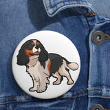 Tricolor Cavalier King Charles Spaniel Custom Pin Buttons