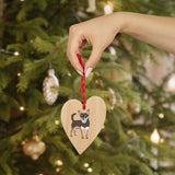 Chihuahua Wooden Christmas Ornaments, 6 Shapes, Magnetic Back, Red Ribbon For Hanging, FREE Shipping!!