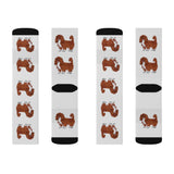 Ruby Cavalier King Charles Spaniel Sublimation Socks, 3 Sizes, Polyester/Spandex, FREE Shipping, Made in USA!!