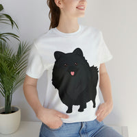 Black Pomeranian Unisex Jersey Short Sleeve Tee, S - 3XL, 16 Colors, Cotton, Light Fabric, FREE Shipping, Made in USA!!