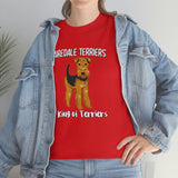 Airedale Terrier Unisex Heavy Cotton Tee, S - 5XL, 14 Colors, Light Fabric, FREE Shipping, Made in USA!!