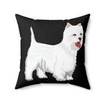 West Highland White Terrier Spun Polyester Square Pillow, 4 Sizes, Polyester Cover and Pillow, FREE Shipping, Made in USA!!