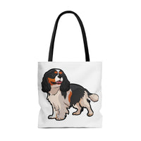 Tricolor Cavalier King Charles Spaniel Tote Bag