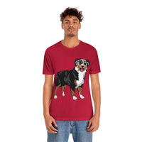 Australian Shepherd Unisex Jersey Short Sleeve Tee, XS-3XL, 14 Colors, Soft Cotton, Light Fabric, FREE Shipping, Made in USA!!