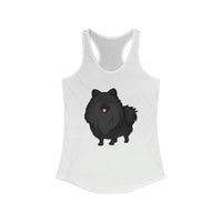 Black Pomeranian Women's Ideal Racerback Tank, 7 Colors; S - 2XL; Cotton/Polyester; Extra Light Fabric; FREE Shipping, Made in USA!!