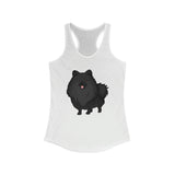 Black Pomeranian Women's Ideal Racerback Tank, 7 Colors; S - 2XL; Cotton/Polyester; Extra Light Fabric; FREE Shipping, Made in USA!!
