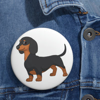 Dachshund Custom Pin Buttons, 3 Sizes, Metal, Lightweight, Safety Pin, FREE Shipping, Made in USA!!