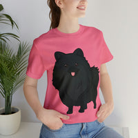 Black Pomeranian Unisex Jersey Short Sleeve Tee, S - 3XL, 16 Colors, Cotton, Light Fabric, FREE Shipping, Made in USA!!