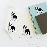 Boston Terrier Sticker Sheets, 2 Image Sizes, 3 Image Surfaces, Water Resistant Vinyl, FREE Shipping, Made in USA!!