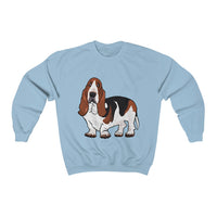 Basset Hound Unisex Heavy Blend™ Crewneck Sweatshirt, Cotton & Polyester, S - 5XL, 12 Colors, FREE Shipping, Made in USA!!