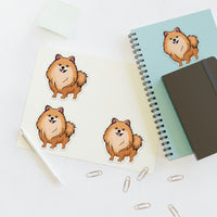 Pomeranian Sticker Sheets, 2 Image Sizes, 3 Image Surfaces, Water Resistant Vinyl, FREE Shipping, Made in USA!!