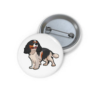 Tricolor Cavalier King Charles Spaniel Custom Pin Buttons