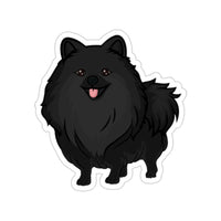 Black Pomeranian Kiss-Cut Stickers, 4 Sizes, White or Transparent, Vinyl, 3M Glue, FREE Shipping, Made in USA!!