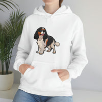 Tricolor Cavalier King Charles Spaniel Unisex Heavy Blend Hooded Sweatshirt, S - 5XL, 12 Colors, FREE Shipping, Made in Usa!!